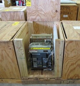 BREAKER, CIRCUIT, 600 FRAME AMP RATING, MASTERPACT NT 08N1 KIND, 3 POLE, 480 VOLT RATING SQUARE D DIRECT REPLACEMENT FOR 1E ABB K-600S INCLUDES ONE NEW 18" DOOR, MOUNTS USING EXISTING HINGES > CONTINUOUS CURRENT: 600A > INTERRUPTING RATING: 30KA @ 535 VAC > 125VDC OPERATED > MICROLOGIC TRIP UNIT 5.0A > 250A SENSOR > 250A SENSOR PLUG > 18" DOOR, PART # NLI-NT08N1-LISB8-EODC-SR-001 (W-44) LOADING & HANDLING FEE $15-